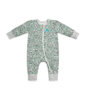 Love To Dream Long Sleeve Footless Romper - Olive Chicken Run