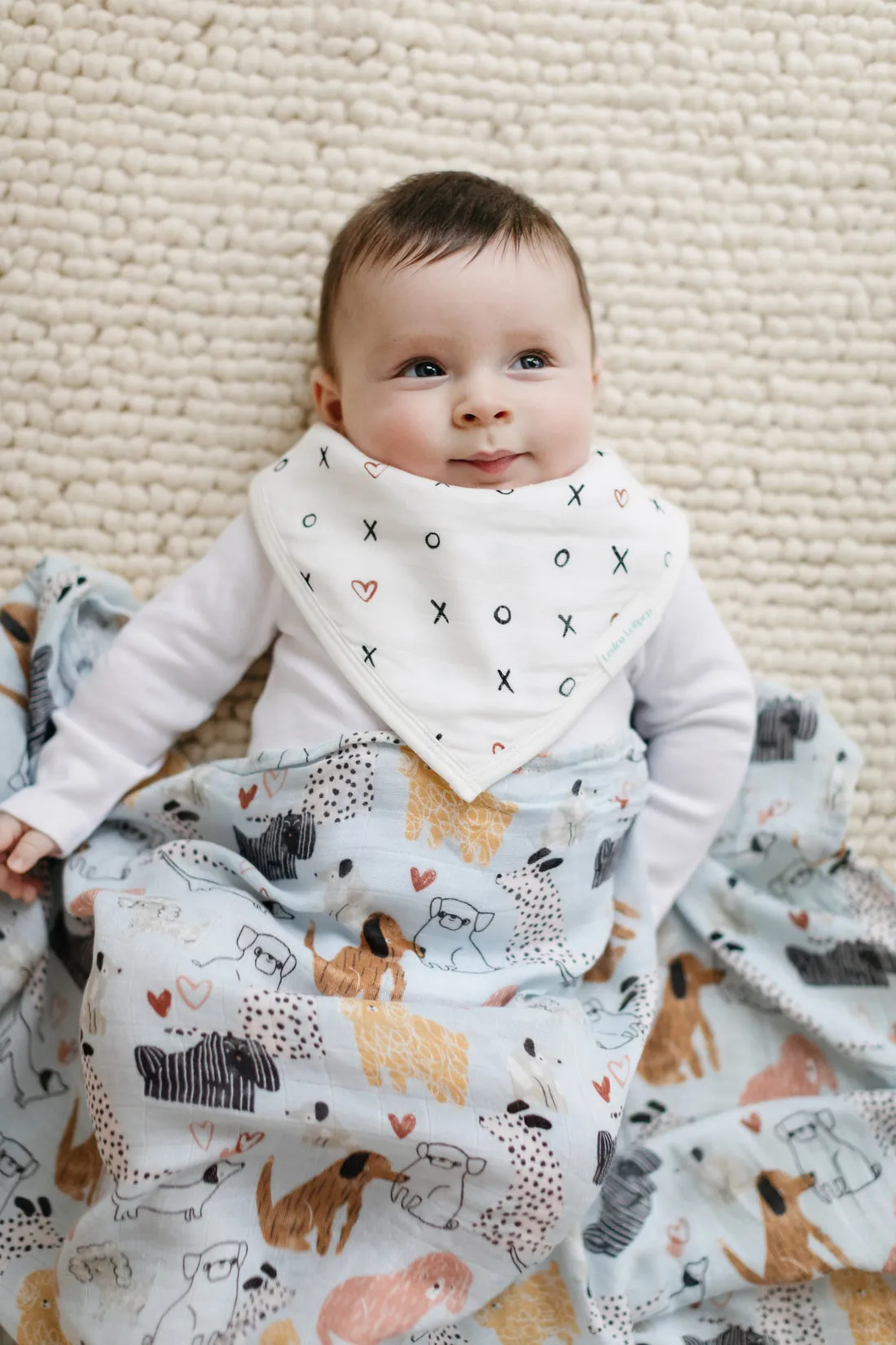 Luxe Muslin Swaddle - Honey Puppies by Loulou Lollipop
