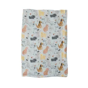 Luxe Muslin Swaddle - Honey Puppies by Loulou Lollipop