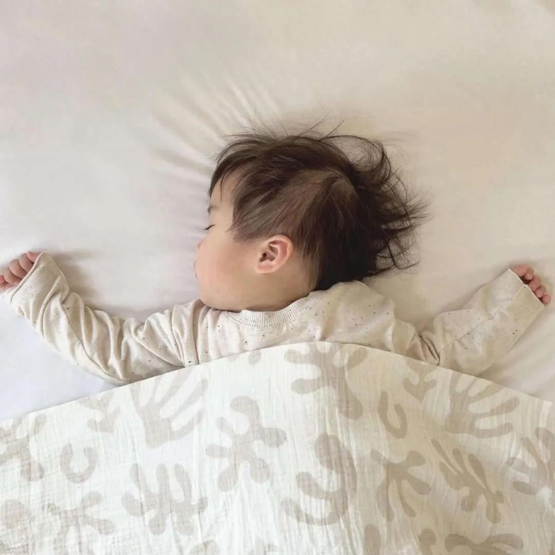 Marine Dream Organic Cotton Baby Swaddle - Stone