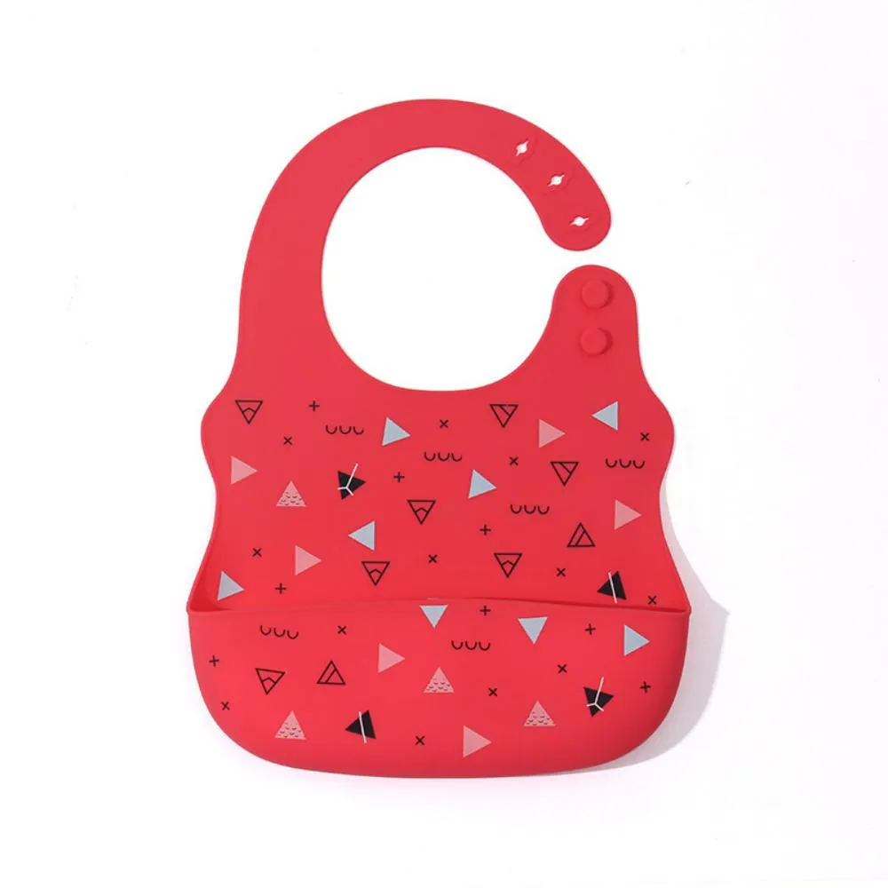 MOQ 3PCS Silica Gel Cartoon Animals Printed Bibs Baby Accessories Wholesale