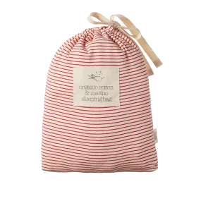 Nature Baby Organic Cotton & Merino Sleeping Bag Red Pinstripe 0-24M