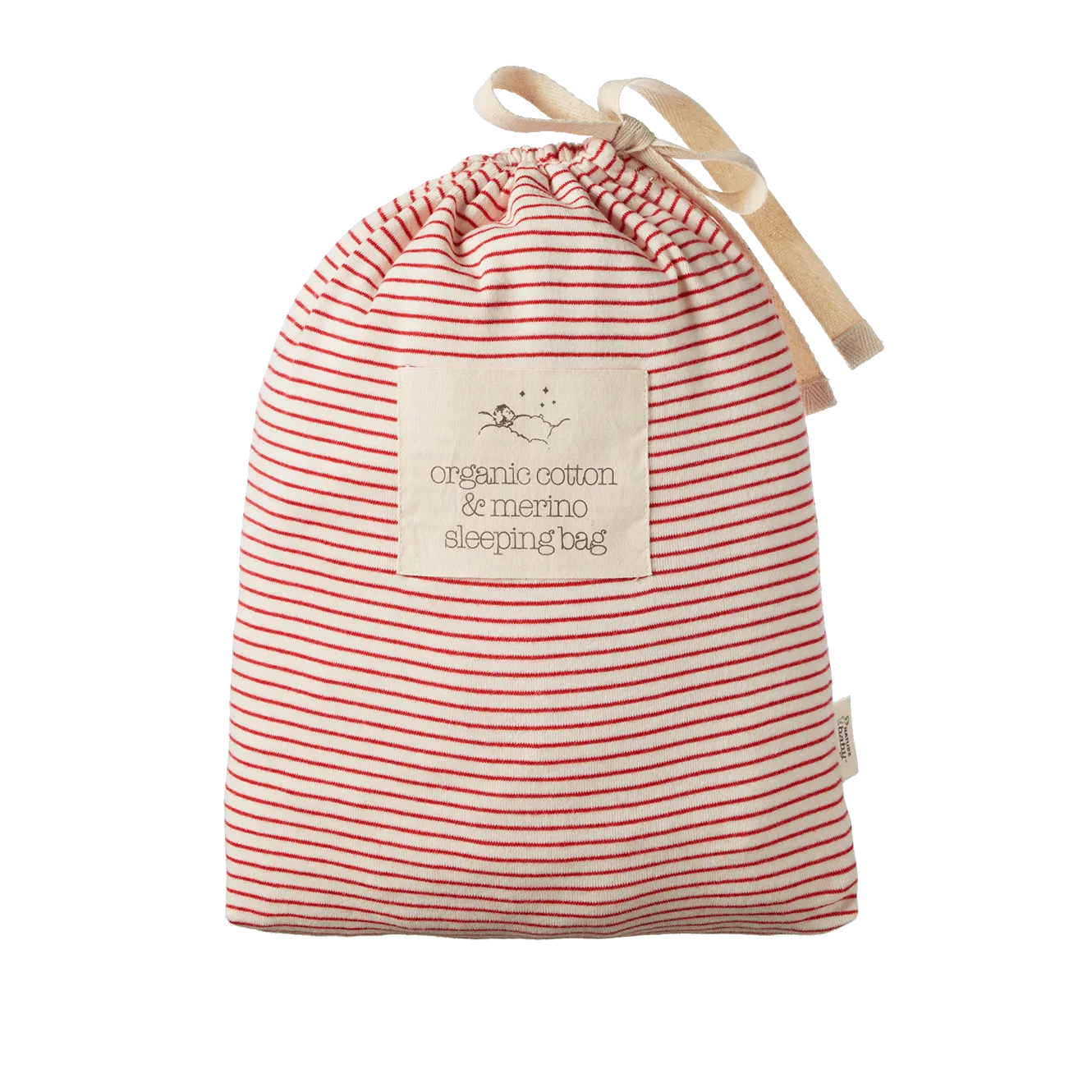 Nature Baby Organic Cotton & Merino Sleeping Bag Red Pinstripe 0-24M