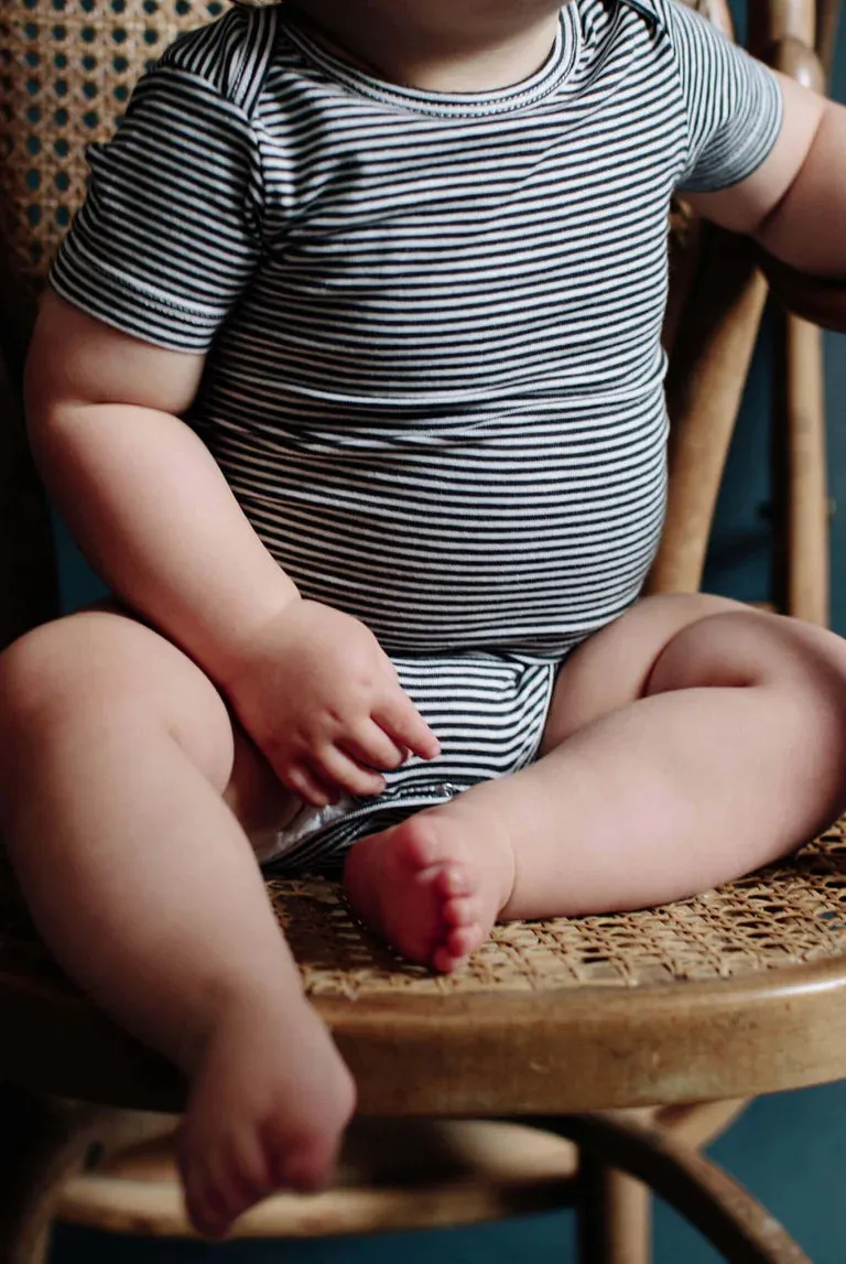 Onesie Baby Nearly Black / Off White