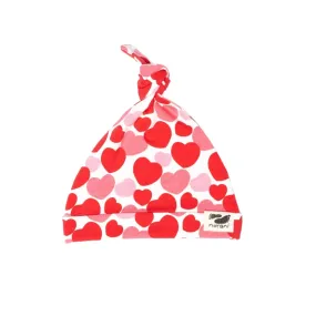 Organic Baby Beanie - Red & Pink Hearts