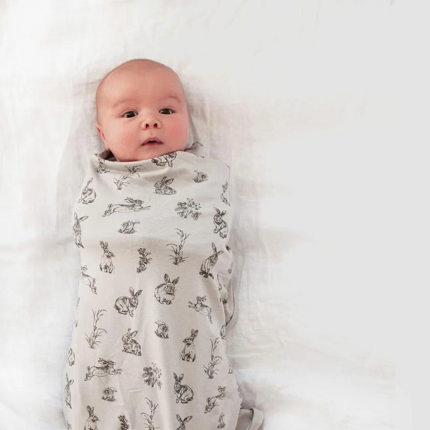Organic Cotton Baby Wrap - Grey Burrowers