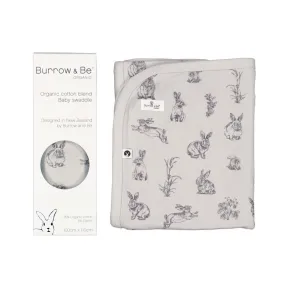Organic Cotton Baby Wrap - Grey Burrowers