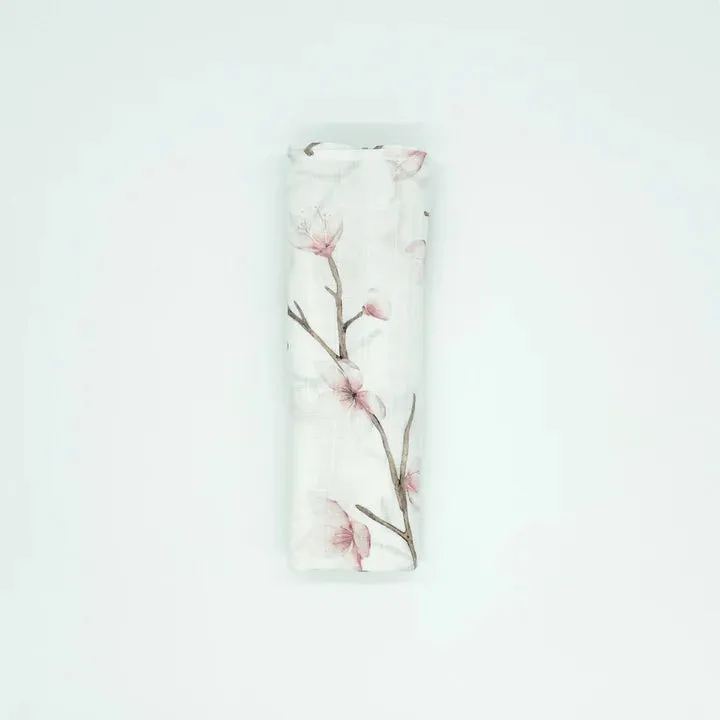 Organic Cotton Muslin Swaddle Cherry Blossom