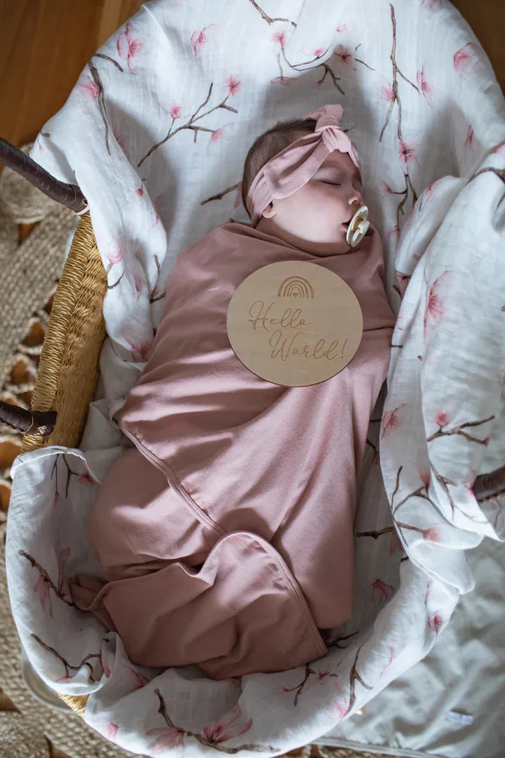 Organic Cotton Muslin Swaddle Cherry Blossom