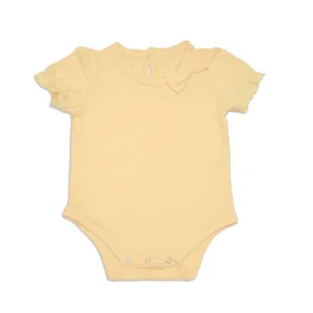 Organic Cotton Puff Sleeve Onesie (Butter Pecan)