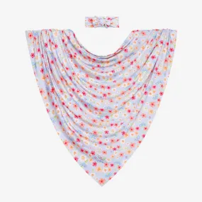 Posh Peanut Swaddle & Headwrap Set - Carissa