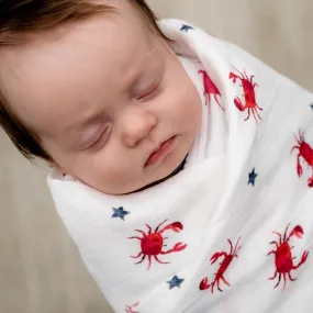 Red Crab Organic Muslin Swaddle