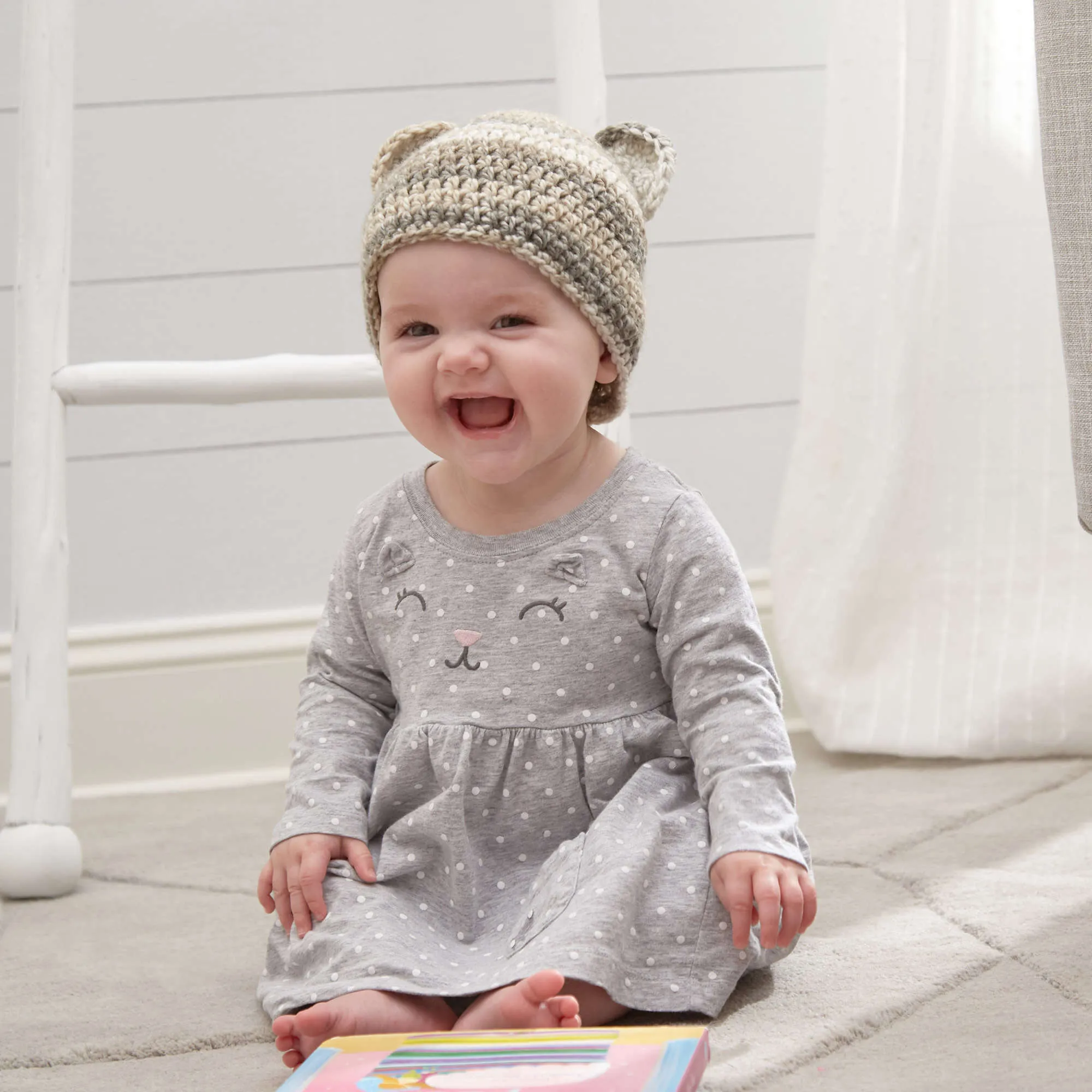 Red Heart Crochet Bear Hat