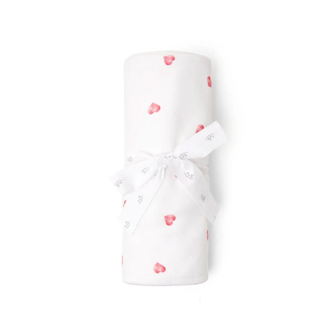 Rosa & Blue Baby Blanket  - Heart