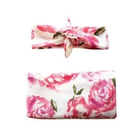 Rose Swaddle and Headband Set