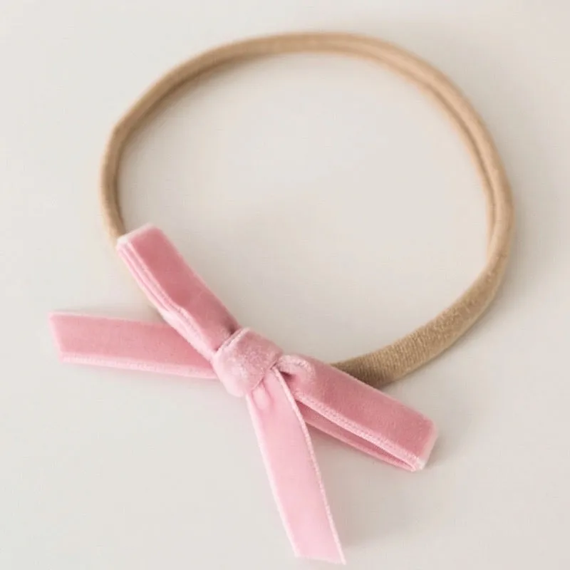 Snuggle Hunny Kids - Velvet Petite Bow Rose Pink