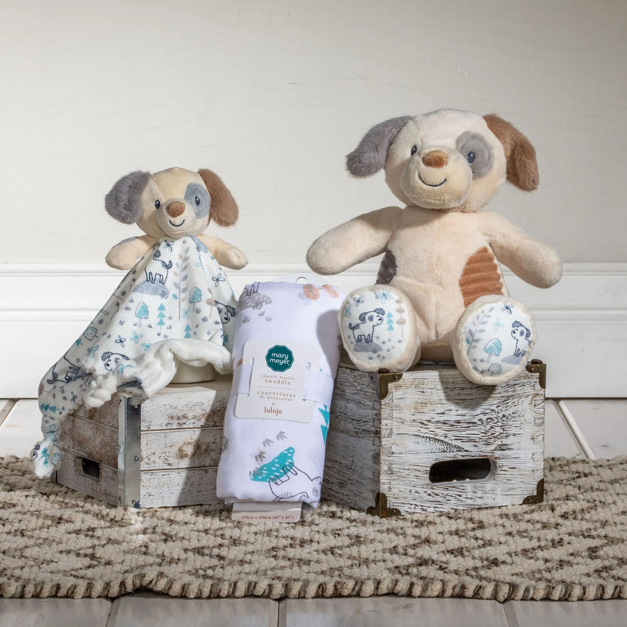 Sparky Puppy Swaddle Blanket Muslin
