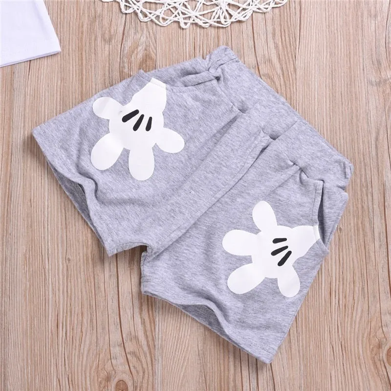 Summer Baby Boy Clothing Cotton Girls Clothing Set Mickey Sports Unisex Baby Clothes Roupas Bebe Cartoon Designer Kids Outfits