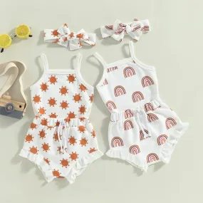 Summer Romper Waffle Knit Set