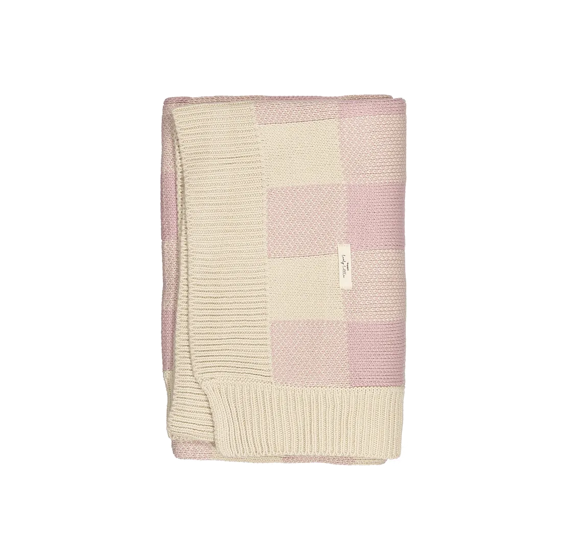 The Gingham Knit Blanket - Mauve