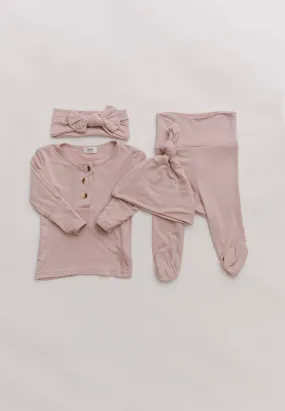 Top & Bottom Baby Outfit: Hat & Headband Bundle