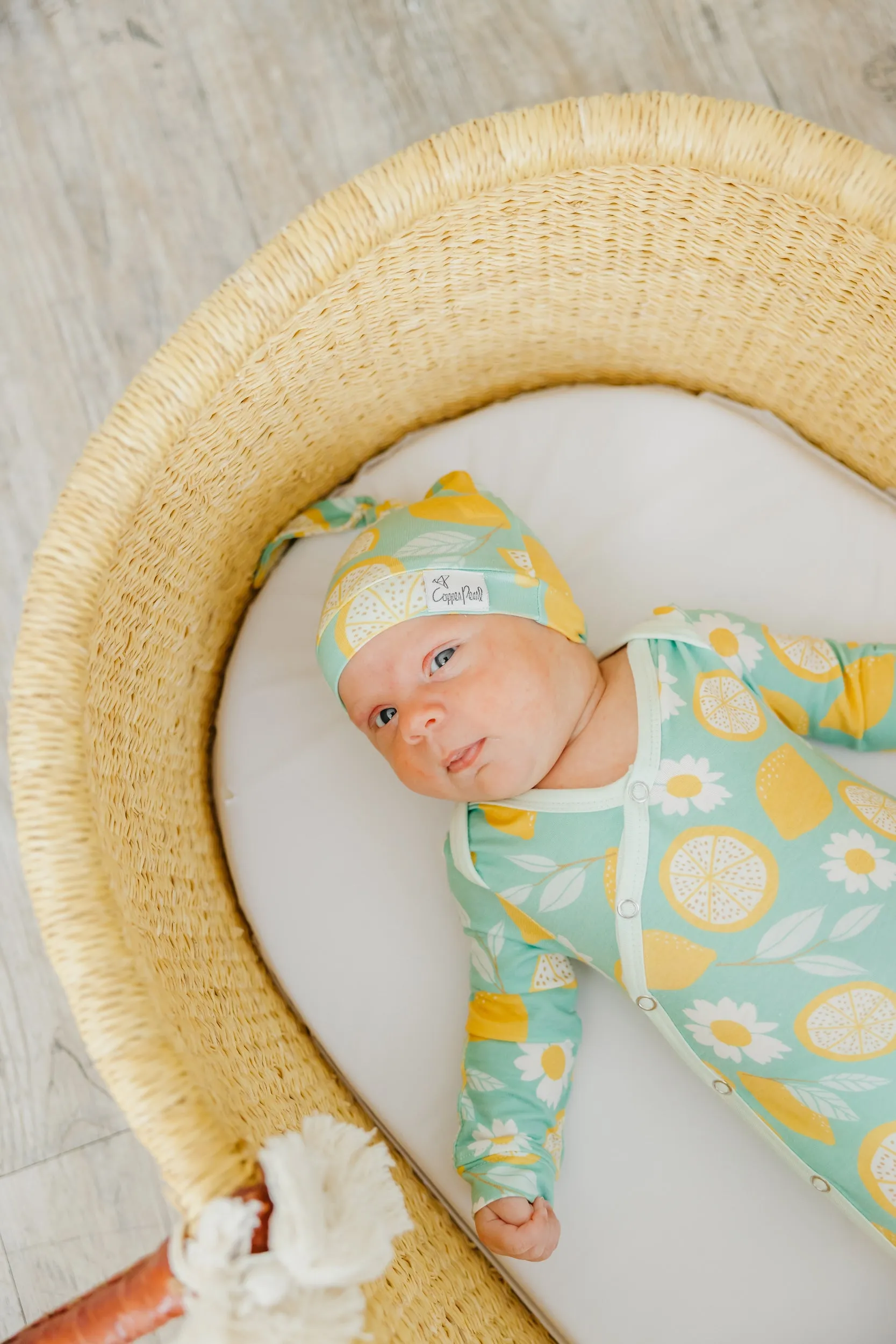 Top Knot Hat - Lemon