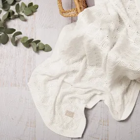 Trellis Lace blanket - Milk