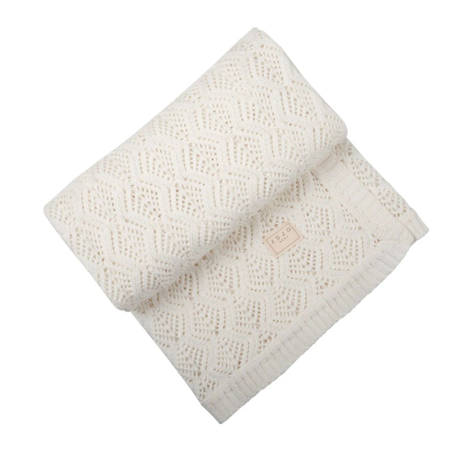 Trellis Lace blanket - Milk