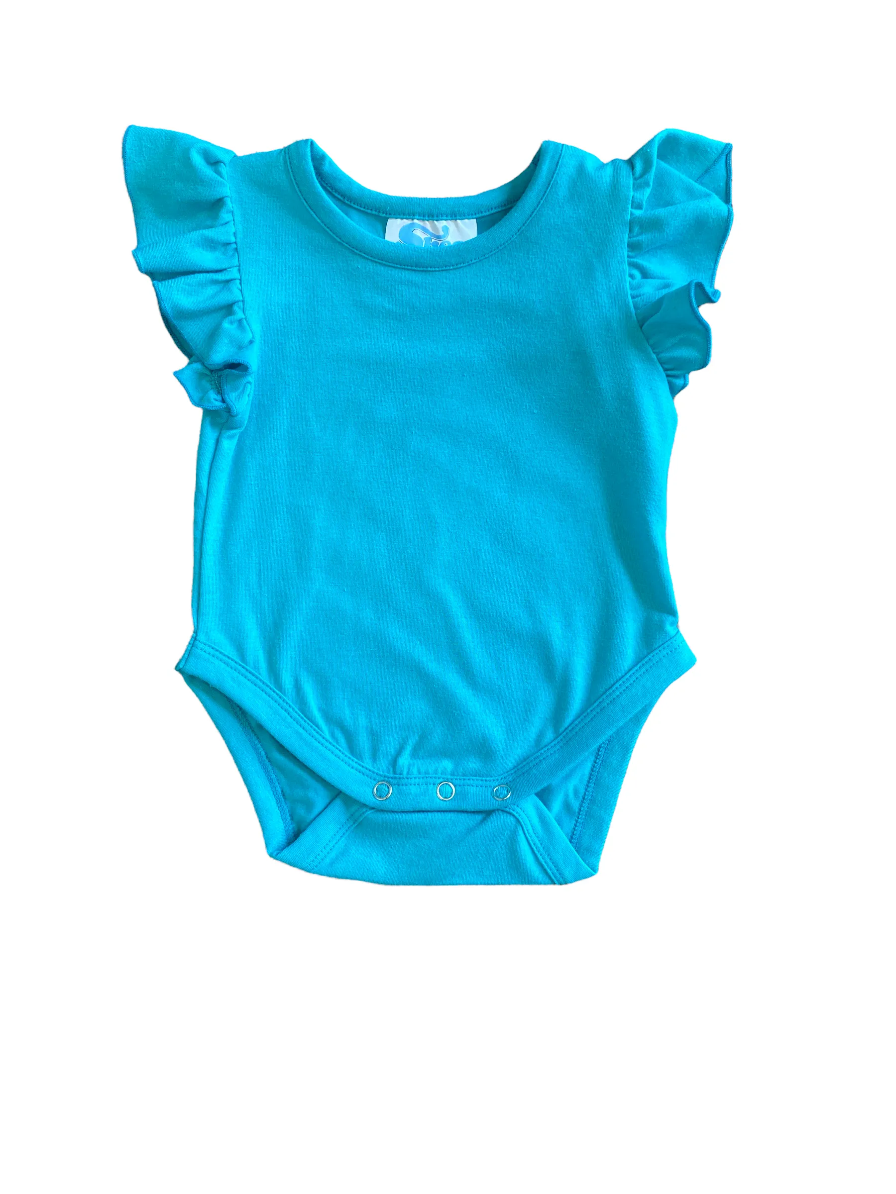 Turquoise Ruffle Sleeve Onesie Baby (0-18M)