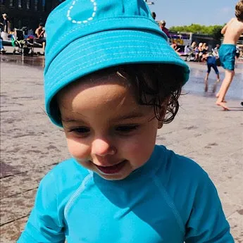 Turquoise/ white bucket hat - extra-small
