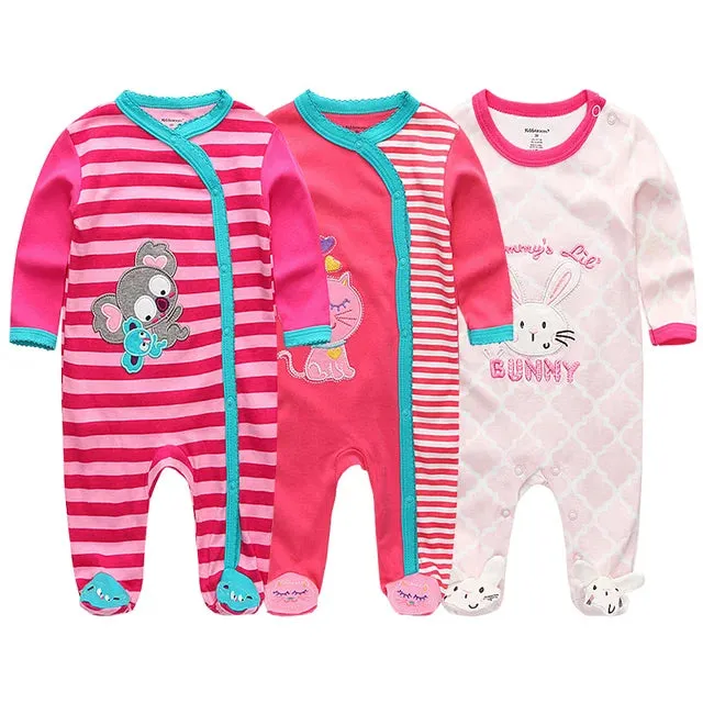 Unisex Baby Organic Cotton Snap Footed Sleep and Play Pajamas Long Sleeve Bodysuit for Newborn Boy and Girl