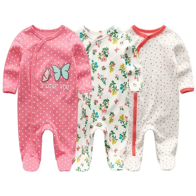 Unisex Baby Organic Cotton Snap Footed Sleep and Play Pajamas Long Sleeve Bodysuit for Newborn Boy and Girl