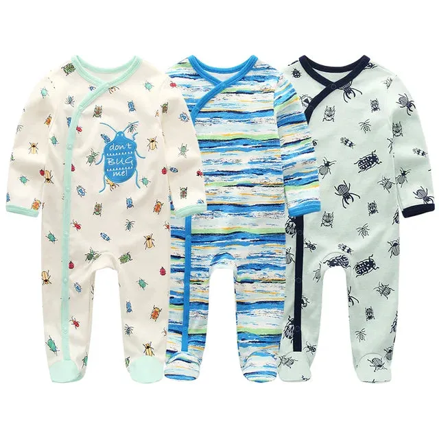 Unisex Baby Organic Cotton Snap Footed Sleep and Play Pajamas Long Sleeve Bodysuit for Newborn Boy and Girl