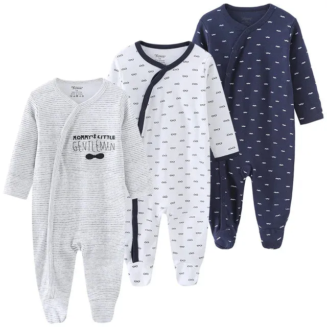 Unisex Baby Organic Cotton Snap Footed Sleep and Play Pajamas Long Sleeve Bodysuit for Newborn Boy and Girl