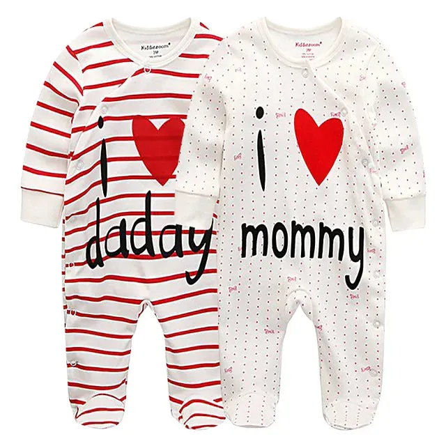 Unisex Baby Organic Cotton Snap Footed Sleep and Play Pajamas Long Sleeve Bodysuit for Newborn Boy and Girl