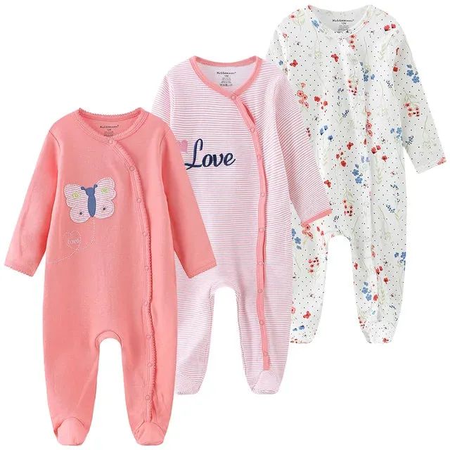 Unisex Baby Organic Cotton Snap Footed Sleep and Play Pajamas Long Sleeve Bodysuit for Newborn Boy and Girl