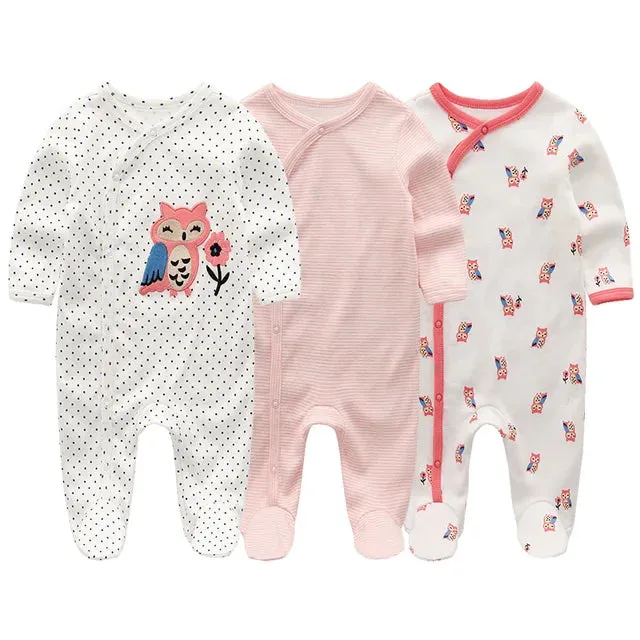 Unisex Baby Organic Cotton Snap Footed Sleep and Play Pajamas Long Sleeve Bodysuit for Newborn Boy and Girl