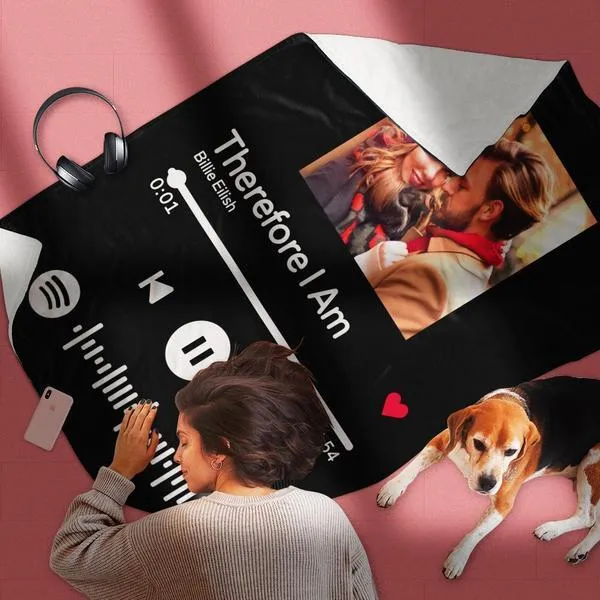 Valentine's Day Gifts Scannable Custom Spotify Blanket Spotify Blanket For Lover