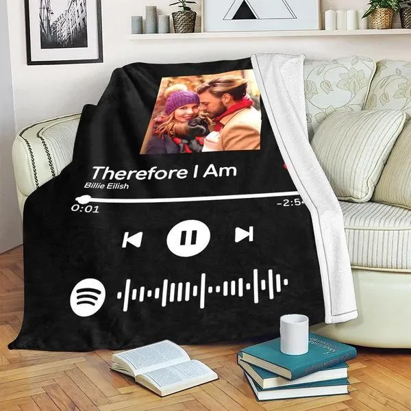 Valentine's Day Gifts Scannable Custom Spotify Blanket Spotify Blanket For Lover