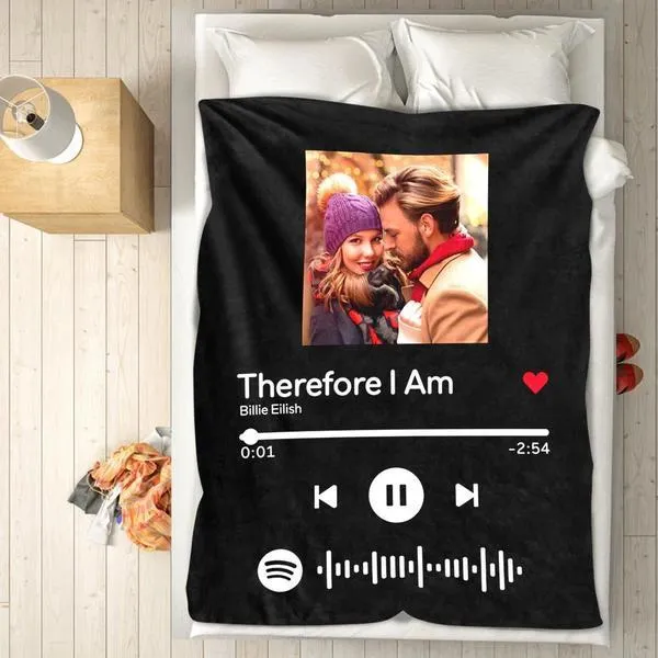 Valentine's Day Gifts Scannable Custom Spotify Blanket Spotify Blanket For Lover
