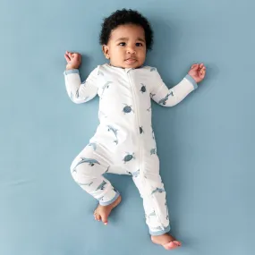 Zippered Romper in Dolphin
