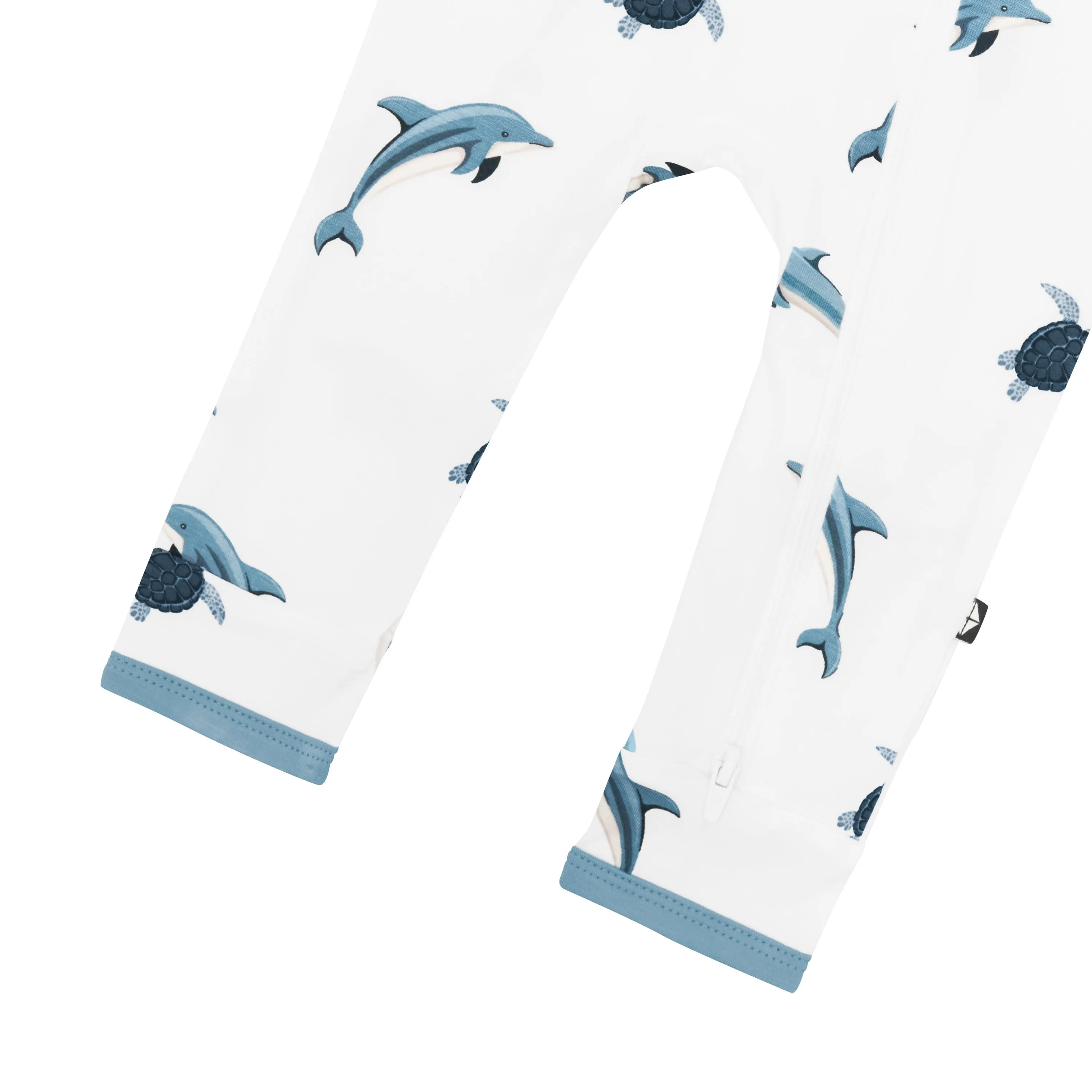 Zippered Romper in Dolphin