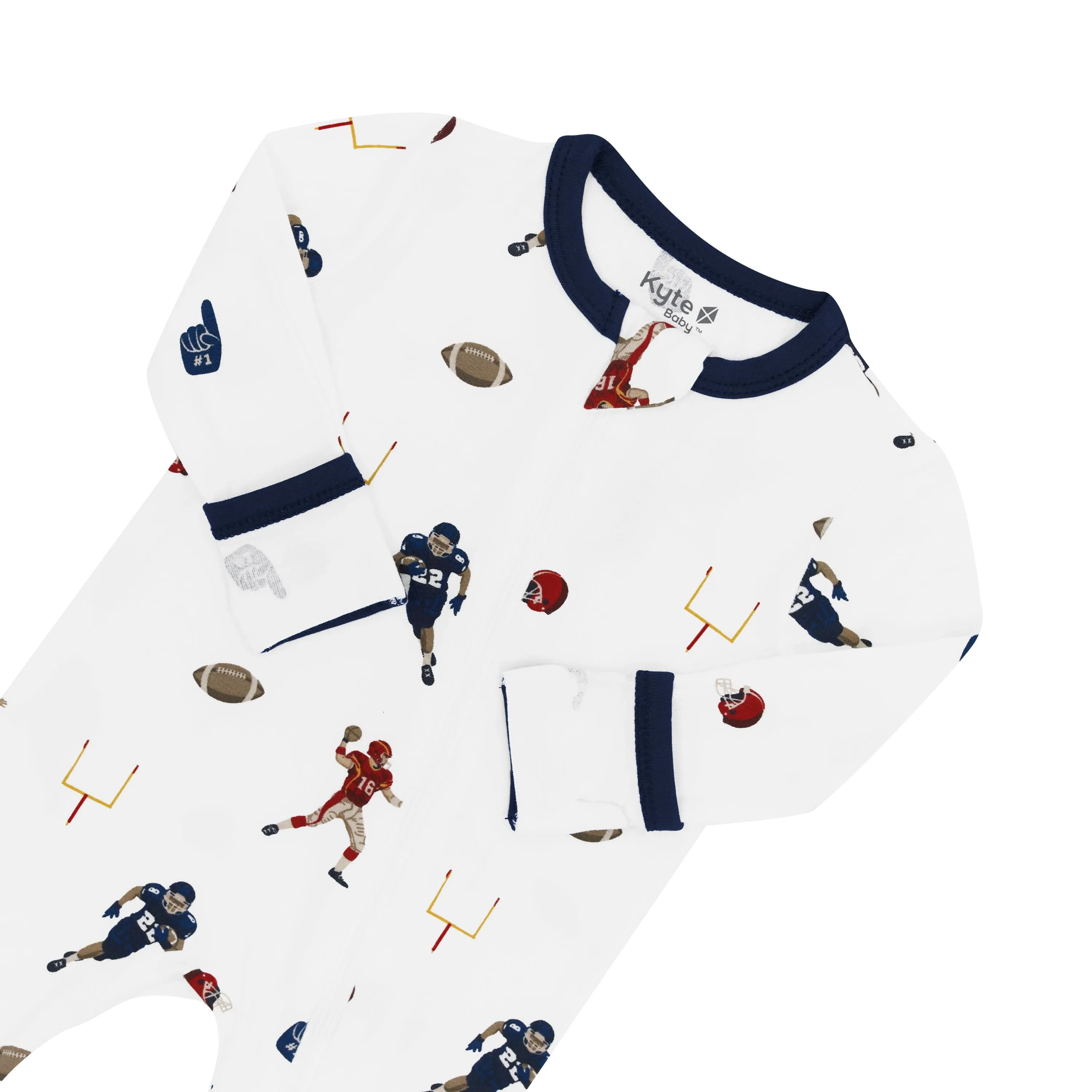 Zippered Romper in Football