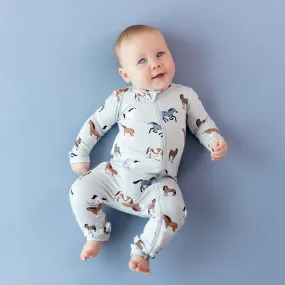 Zippered Romper in Horse