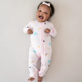 Zippered Romper in Sakura Space