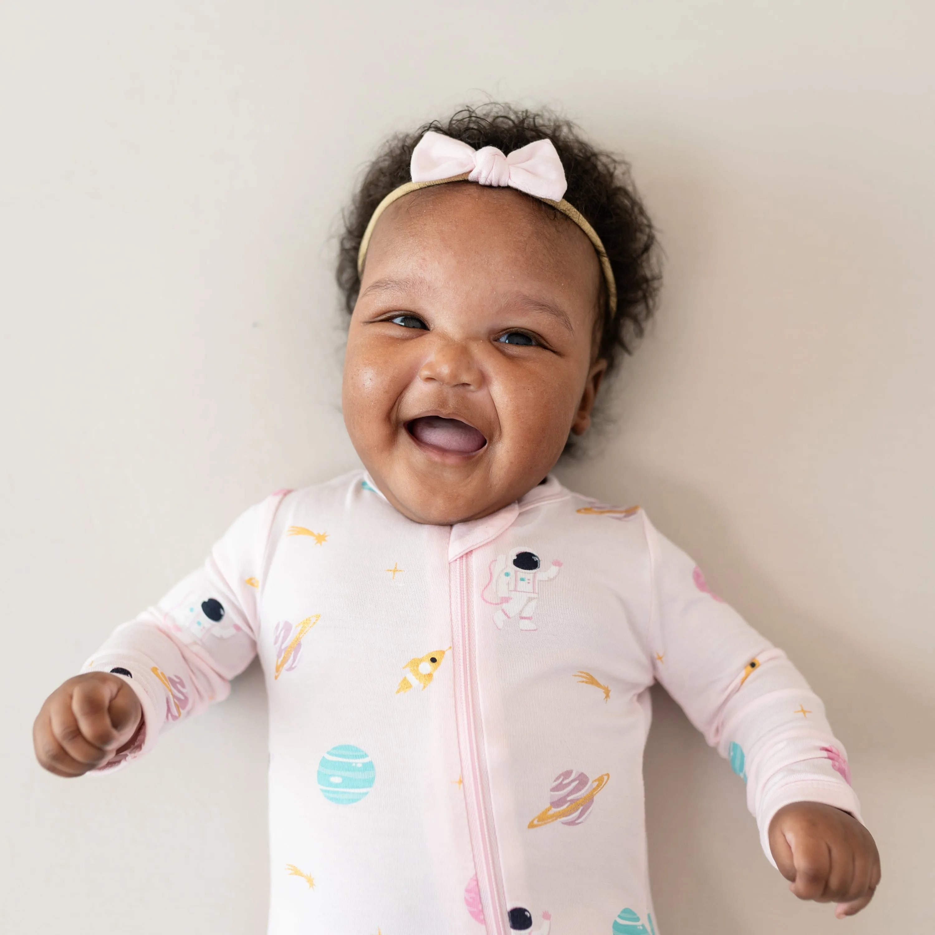 Zippered Romper in Sakura Space