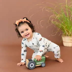 Zippered Romper in Tractor