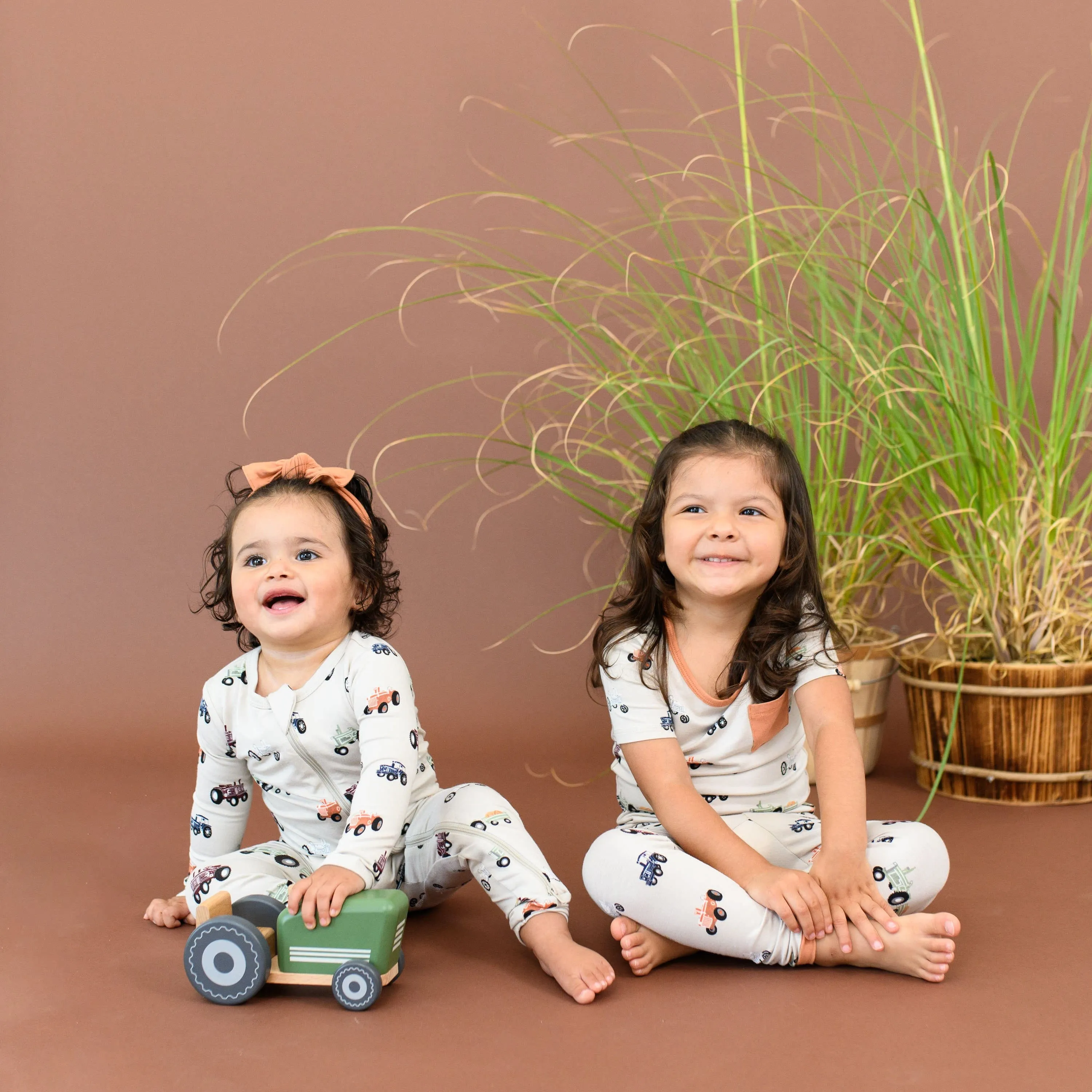 Zippered Romper in Tractor